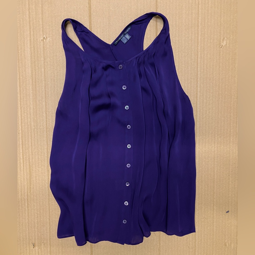 Theory Silk Sleeveless Blouse Tank P petite